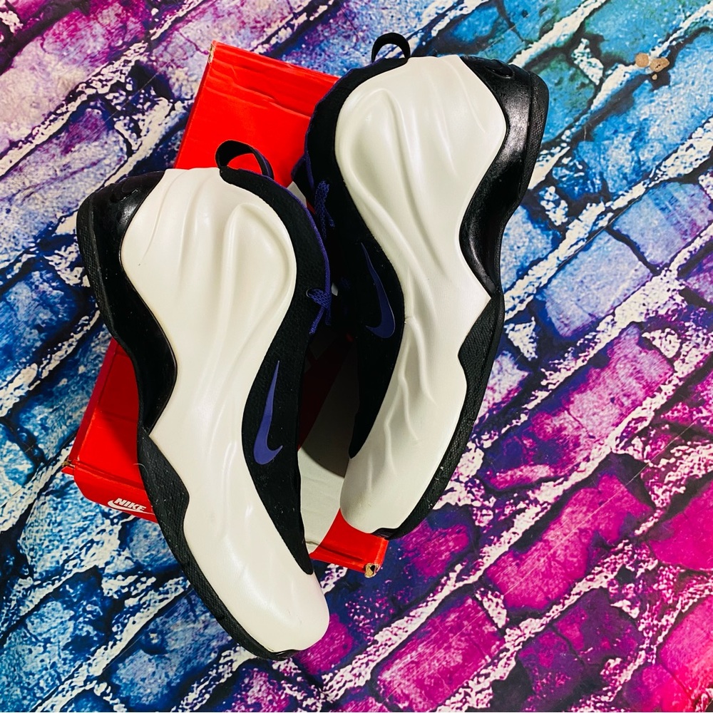 09 NIKE AIR FOAMPOSITE LITE POP ONE KRYPTONITE WHITE BLACK PURPLE size 12 - Picture 3 of 11